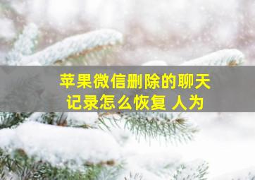 苹果微信删除的聊天记录怎么恢复 人为